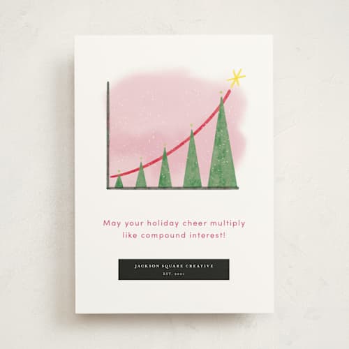This is a bubblegum business holiday cards with standard by Becky Nimoy called christmas tree chart printing on signature in standard