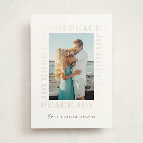 This is a snowball gloss press holiday cards with gloss press by Erica Krystek called subtle surround printing on signature in standard