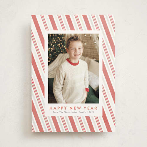 This is a peppermint stick gloss press holiday cards with gloss press by Meggy Masters called peppermint stripe printing on signature in standard