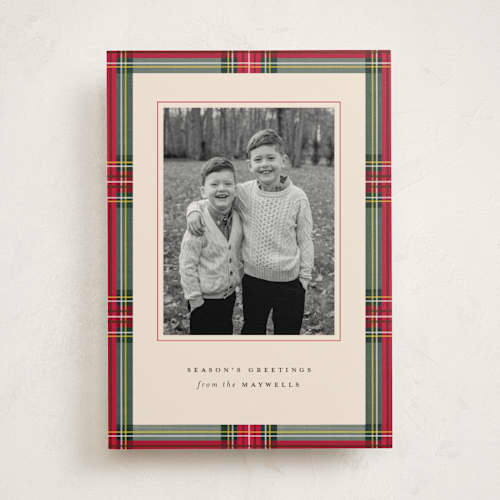 This is a classic photo mount holiday cards with standard by Olivia Kanaley Inman called highland holiday printing on recycled in photo_mount