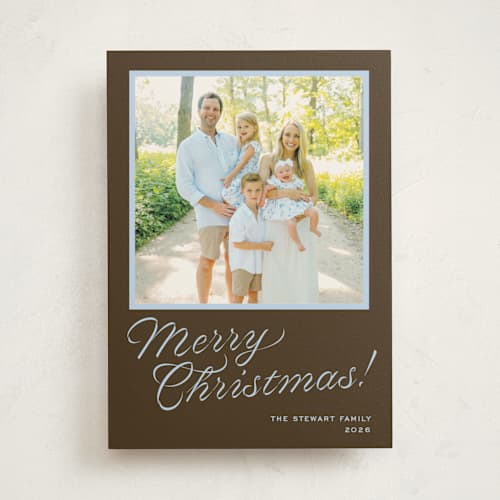 This is a hot chocolate photo mount holiday cards with standard by Megan Davis called cotillion printing on recycled in photo_mount