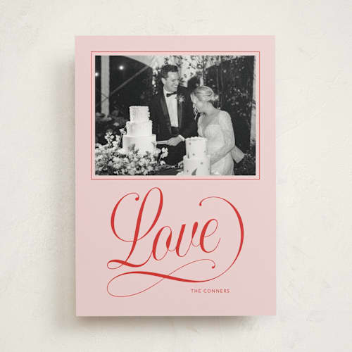 This is a blush photo mount holiday cards with standard by Stacey Day called joyful beauty printing on recycled in photo_mount