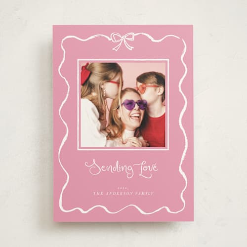 This is a rose photo mount holiday cards with standard by Cass Loh called quirky fun printing on recycled in photo_mount