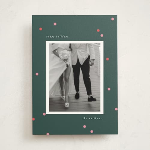 This is a forest photo mount holiday cards with standard by Lori Wemple called confetti printing on recycled in photo_mount