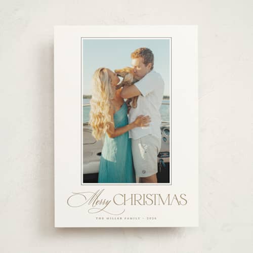 This is a fudge photo mount holiday cards with standard by Benita Crandall called merry printing on recycled in photo_mount