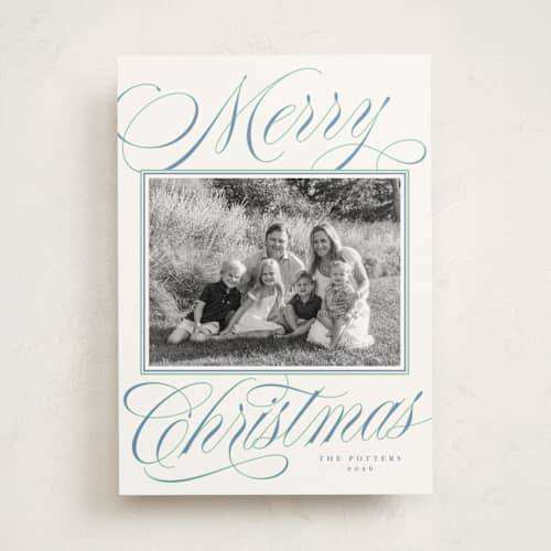 This is a frost photo mount holiday cards with standard by Alston Foster called sugarplum printing on recycled in photo_mount
