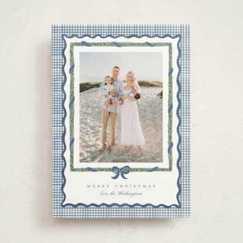 This is a blue jay photo mount holiday cards with standard by Creo Study called christmas maximalism printing on recycled in photo_mount