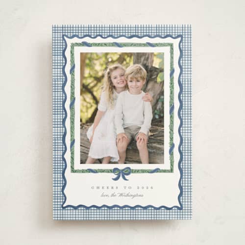 This is a blue jay photo mount holiday cards with standard by Creo Study called christmas maximalism printing on recycled in photo_mount