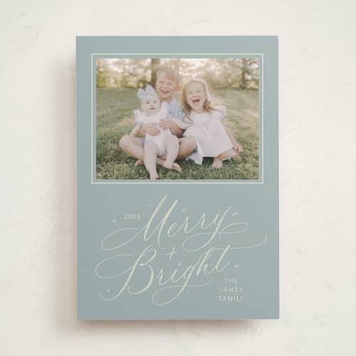 This is a sour dough photo mount holiday cards with standard by Erin Hodges called bright laughter printing on recycled in photo_mount