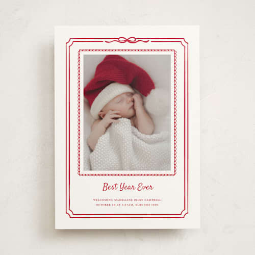 This is a candy cane photo mount holiday cards with standard by Jenna Holcomb called little christmas gift printing on recycled in photo_mount