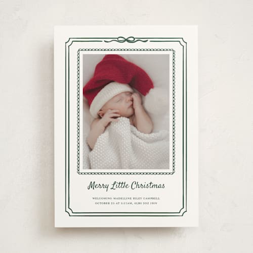 This is a pine photo mount holiday cards with standard by Jenna Holcomb called little christmas gift printing on recycled in photo_mount