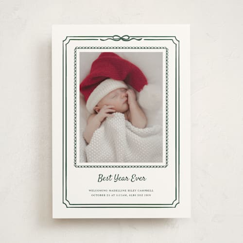 This is a pine photo mount holiday cards with standard by Jenna Holcomb called little christmas gift printing on recycled in photo_mount