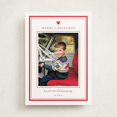 This is a candy cane photo mount holiday cards with standard by Creo Study called mickey classic preppy printing on recycled in photo_mount