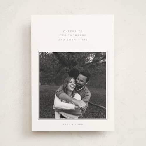 This is a snow photo mount holiday cards with standard by Dani Lugato called essential printing on recycled in photo_mount