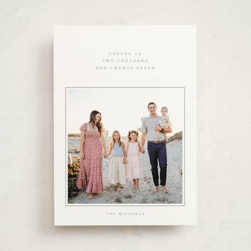 This is a snow photo mount holiday cards with standard by Dani Lugato called essential printing on recycled in photo_mount