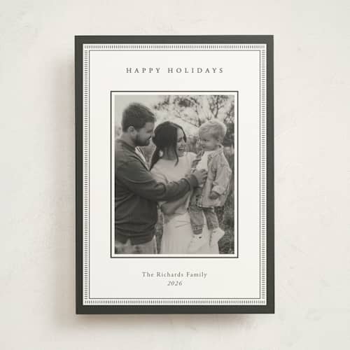 This is a coal photo mount holiday cards with standard by Jessica Williams called regalis printing on recycled in photo_mount