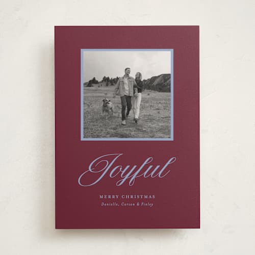 This is a velvet photo mount holiday cards with standard by Carmia C. called contrasting printing on recycled in photo_mount