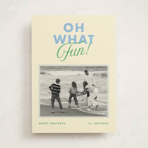 This is a taffy photo mount holiday cards with standard by Alexandra Cohn called somersault printing on recycled in photo_mount