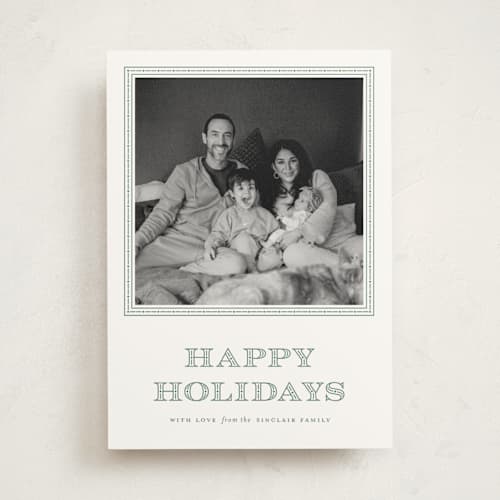 This is a wintergreen photo mount holiday cards with standard by Blustery August called a holiday tradition printing on recycled in photo_mount