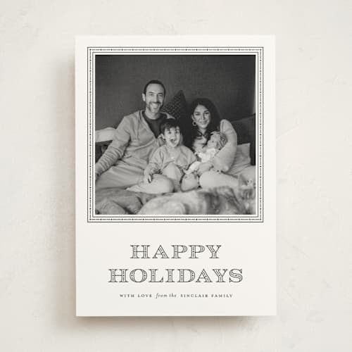 This is a coal photo mount holiday cards with standard by Blustery August called a holiday tradition printing on recycled in photo_mount