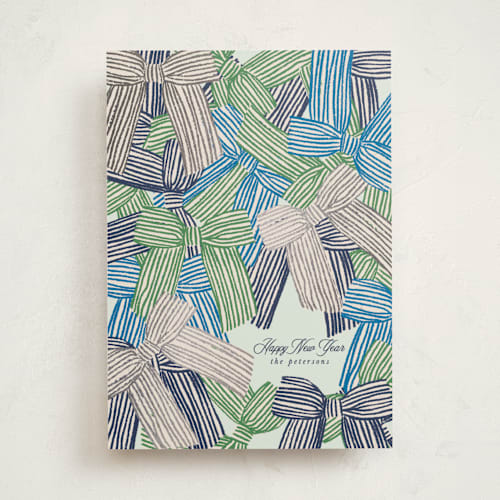 This is a lake foil pressed holiday cards with foil pressed by Anna Elder called bunch of bows printing on signature in standard