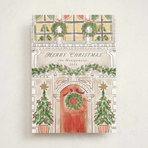 This is a ivory non photo holiday cards with standard by Petra Kern called a house printing on signature in standard