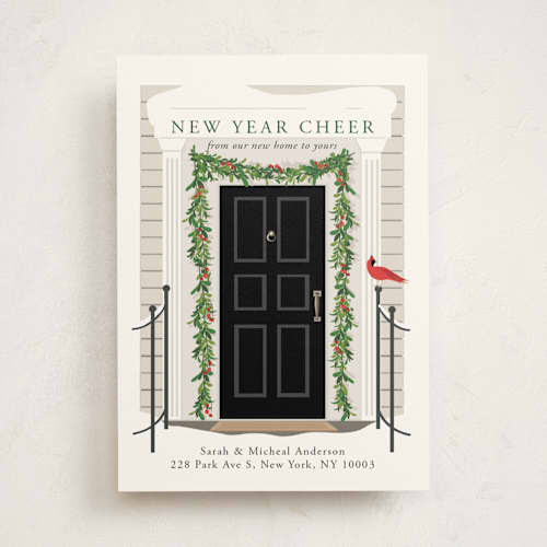 This is a midnight non photo holiday cards with standard by Susan Moyal called from our home to yours printing on signature in standard