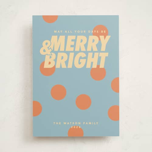 This is a halo non photo holiday cards with standard by Creo Study called christmas polka printing on signature in standard