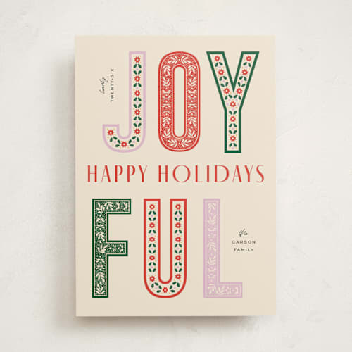 This is a fruitcake non photo holiday cards with standard by Pixel and Hank called fruitcake printing on signature in standard