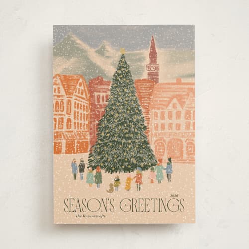 This is a cider non photo holiday cards with standard by Jenna Holcomb called gathering printing on signature in standard