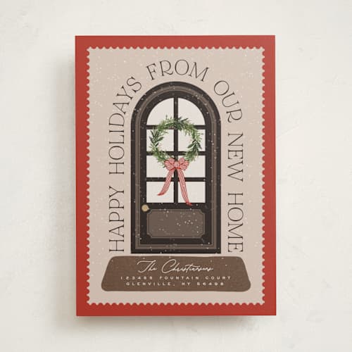 This is a holly non photo holiday cards with standard by Erin L. Wilson called home printing on signature in standard