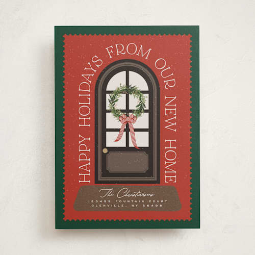 This is a festive non photo holiday cards with standard by Erin L. Wilson called home printing on signature in standard