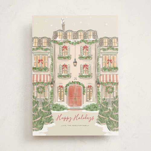 This is a pine non photo holiday cards with standard by Anne Ciotola called french quarter holiday printing on signature in standard