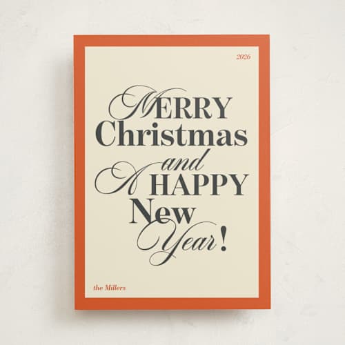 This is a santa non photo holiday cards with standard by Sumak Studio called modern typography printing on signature in standard