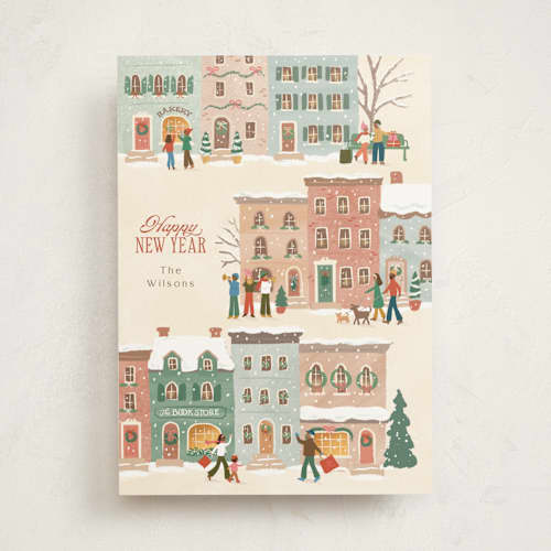 This is a vanilla non photo holiday cards with standard by Jennifer Wick called tis the season printing on signature in standard