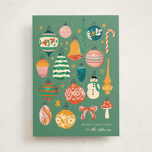 This is a pine non photo holiday cards with standard by Joanna Rosado called deck the hall printing on signature in standard