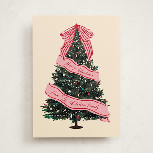 This is a rose non photo holiday cards with standard by Jennifer Lew called sash printing on signature in standard