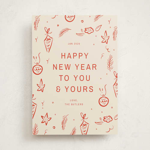 This is a tomato non photo holiday cards with standard by Ani Somi called happy little holidays printing on signature in standard