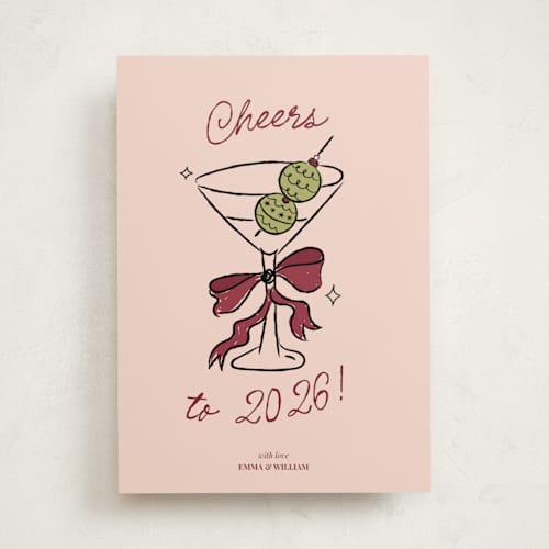 This is a mulled wine non photo holiday cards with standard by Helena Vitto called cin cin! printing on signature in standard