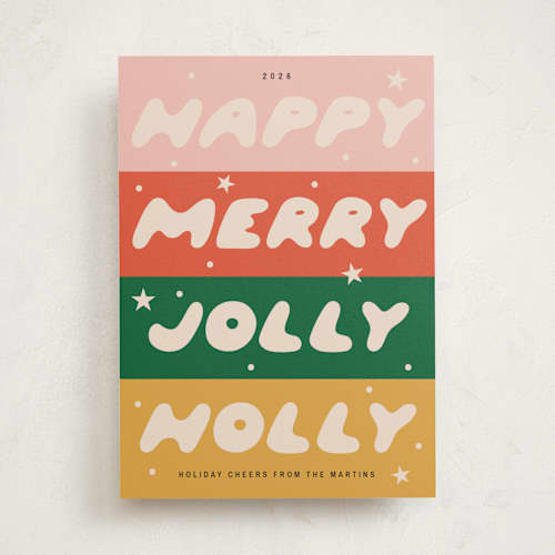 This is a retro non photo holiday cards with standard by Ani Somi called cheerful greetings printing on signature in standard