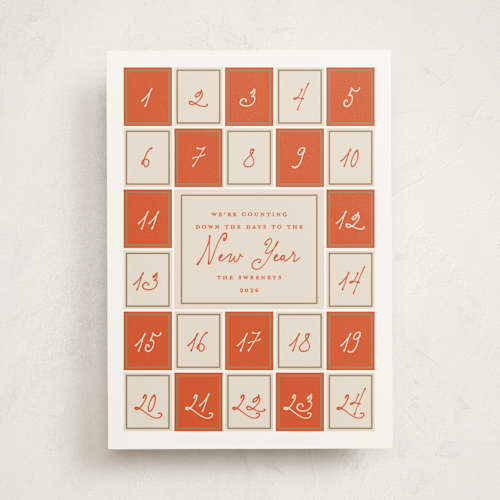 This is a spice non photo holiday cards with standard by Gwen Bedat called advent printing on signature in standard