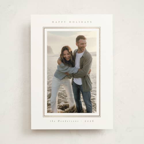 This is a starlight photo mount holiday cards with foil pressed by Christy Hy Lee called modern minimalist printing on recycled in photo_mount