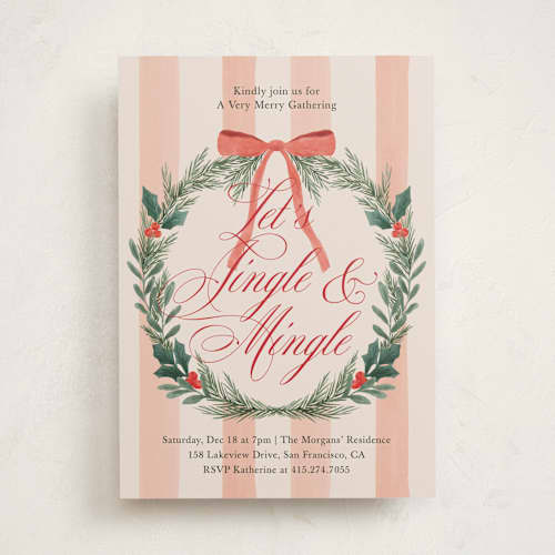 This is a cherry holiday party invitations with standard by Elly called festive party printing on signature in standard
