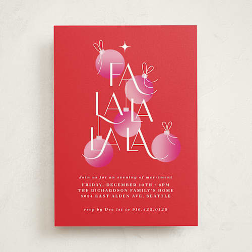 This is a gumdrop holiday party invitations with standard by Corinne Malesic called modern display printing on signature in standard
