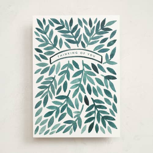 This is a spruce anniversary cards with standard by Katharine Watson called sympathy leaves printing on signature in greeting cards