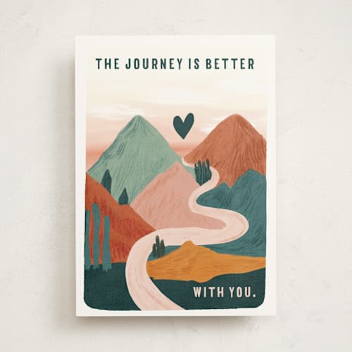 This is a earthy anniversary cards with standard by Angel Walker called on this journey printing on signature in greeting cards