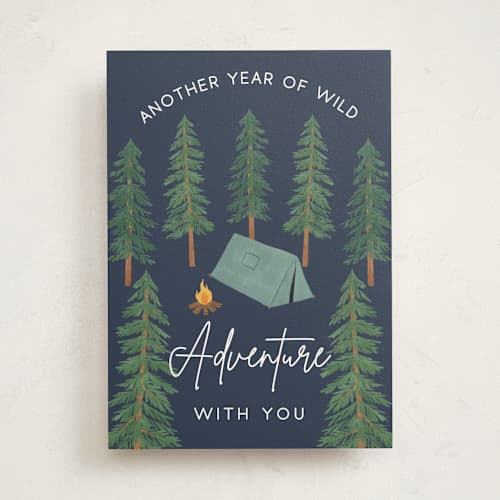 This is a midnight anniversary cards with standard by Elly called adventure printing on signature in greeting cards