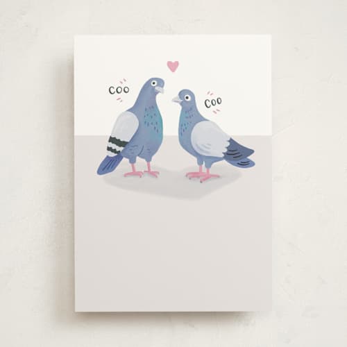 This is a bluebird anniversary cards with standard by Dawn Pope called city love birds printing on signature in greeting cards