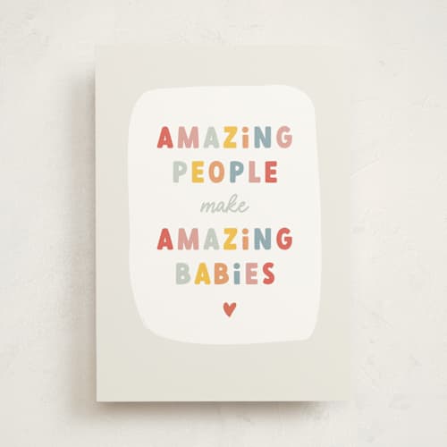 This is a mist new baby greeting cards with standard by Stacey Meacham called amazing babies printing on signature in greeting cards