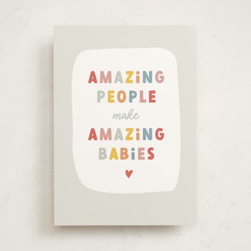 This is a mist new baby greeting cards with standard by Stacey Meacham called amazing babies printing on signature in greeting cards